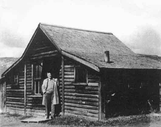 Clubhouse Shack circa 1921. E.M. Carruthers in Doorway 