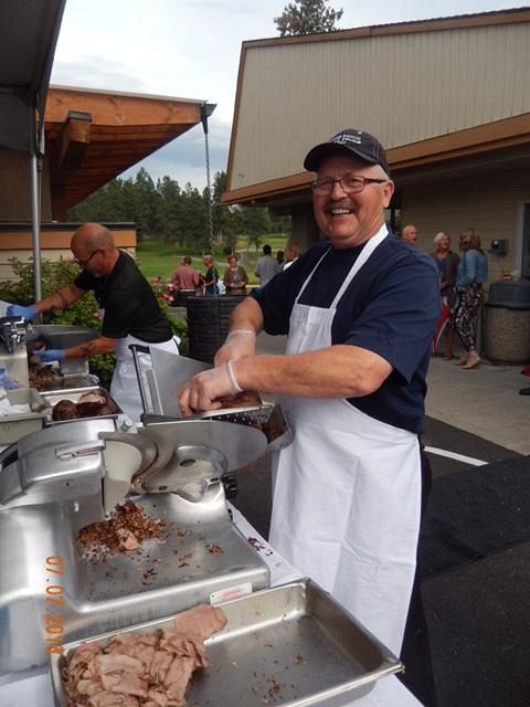 L & D Don helps out with the Meat Cutting... Thanks!