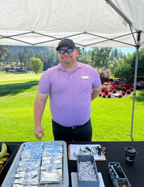 Chad keeping the tee on time